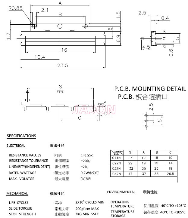 电阻式传感器C口口N