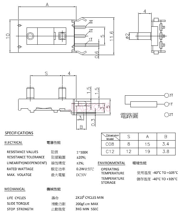 电阻式传感器C08