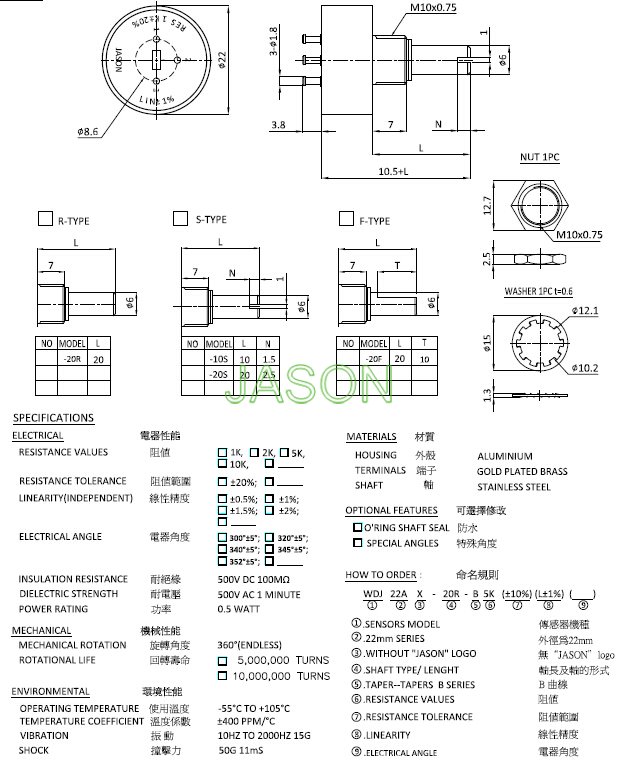 角度传感器WDJ22A